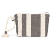 Pochette à rayures recyclé et zippé en polycoton, 200 g/m²