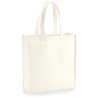 Sac fourre-tout en toile de coton avec soufflet bicolore, 407 g/m²