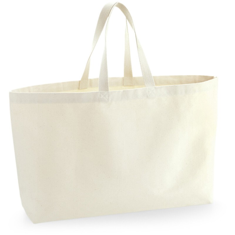 Sac shopping extra-large en coton canvas doublé, 475 g/m²