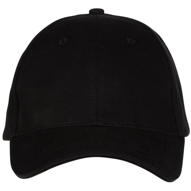 Casquette 6 panneaux Black & Match, 100% coton brossé, 260 g/m²