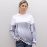 T-shirt marinière en coton organique manches longues, 180 g/m²