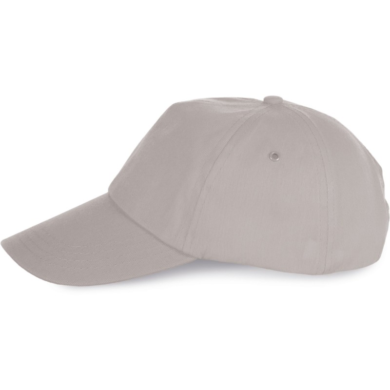 Casquette souple 5 panneaux en coton sergé, 155 g/m²