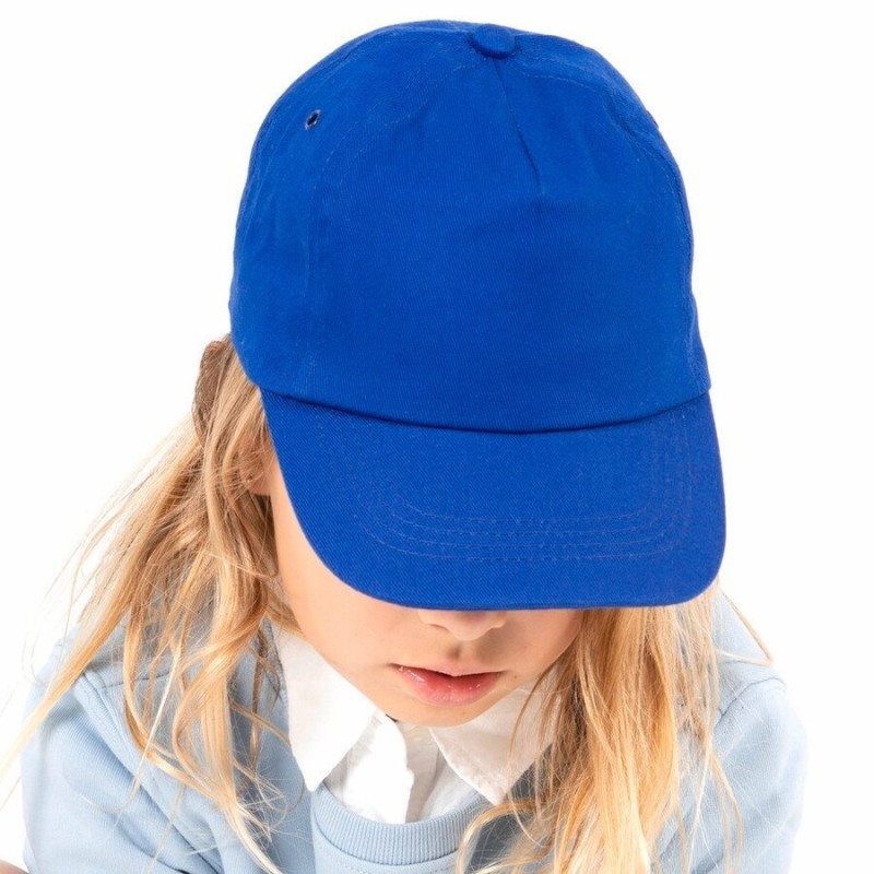 Casquette enfant 5 panneaux en coton sergé, 155 g/m²