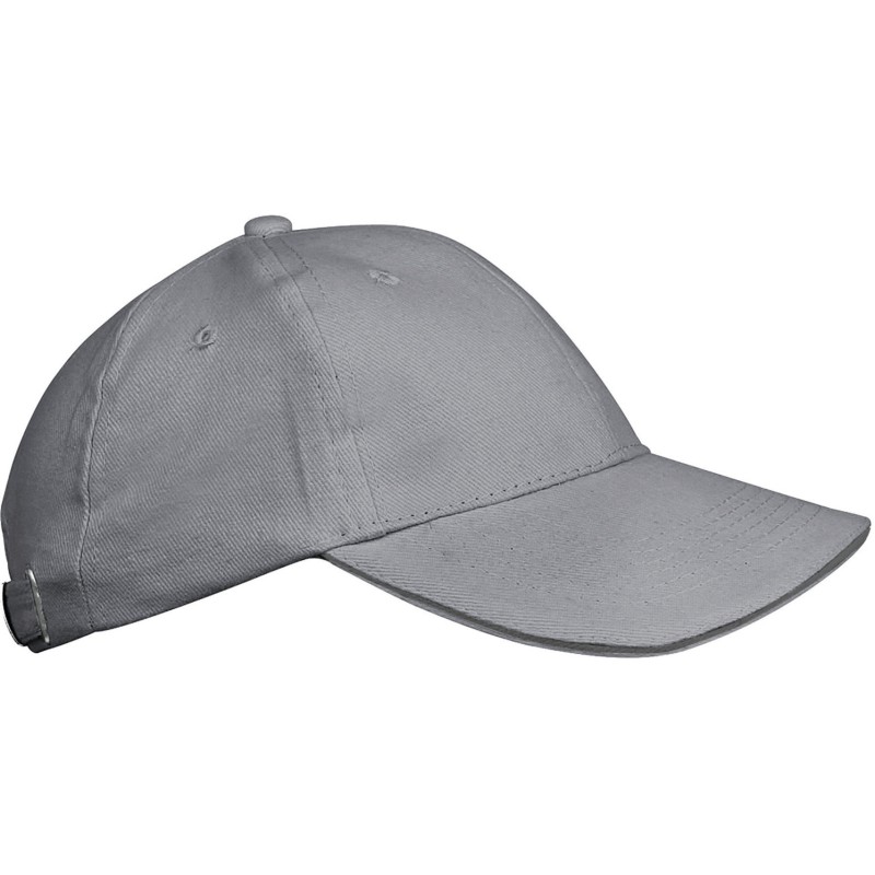 Casquette enfant 6 panneaux en coton avec liseré contrasté, 260 g/m²