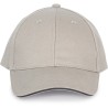 Casquette enfant 6 panneaux en coton avec liseré contrasté, 260 g/m²