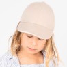 Casquette enfant 6 panneaux en coton avec liseré contrasté, 260 g/m²