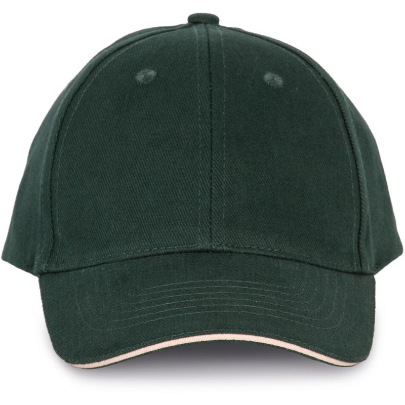 Casquette enfant 6 panneaux en coton avec liseré contrasté, 260 g/m²