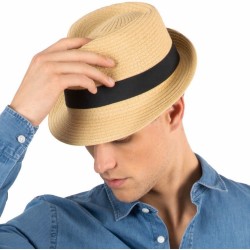 Chapeau Panama en papier avec bande de tissu amovible