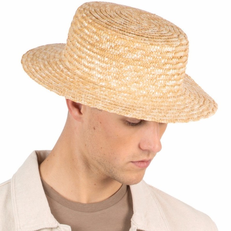 Chapeau Canotier en fibres végétales