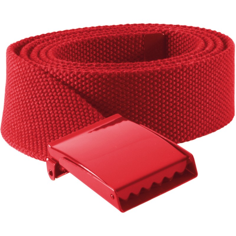 Ceinture en polyester, boucle métallique ton sur ton et résistante