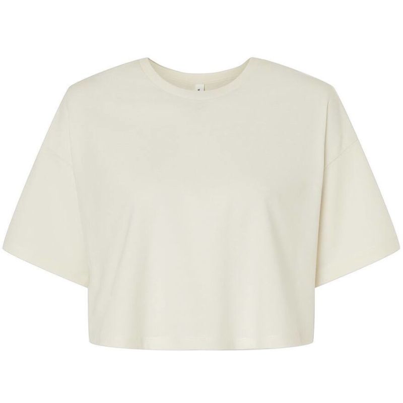 T-shirt court décontracté femme en coton, manches oversize, 120 g/m²