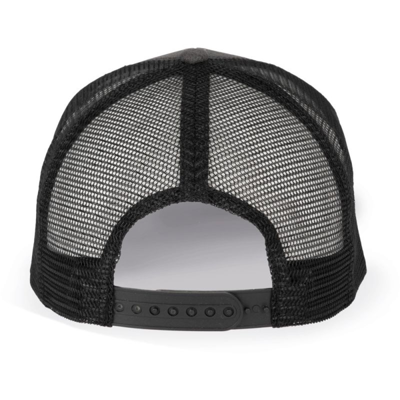 Casquette trucker 6 panneaux polyester recyclé avec fermeture snapback, 145 g/m²