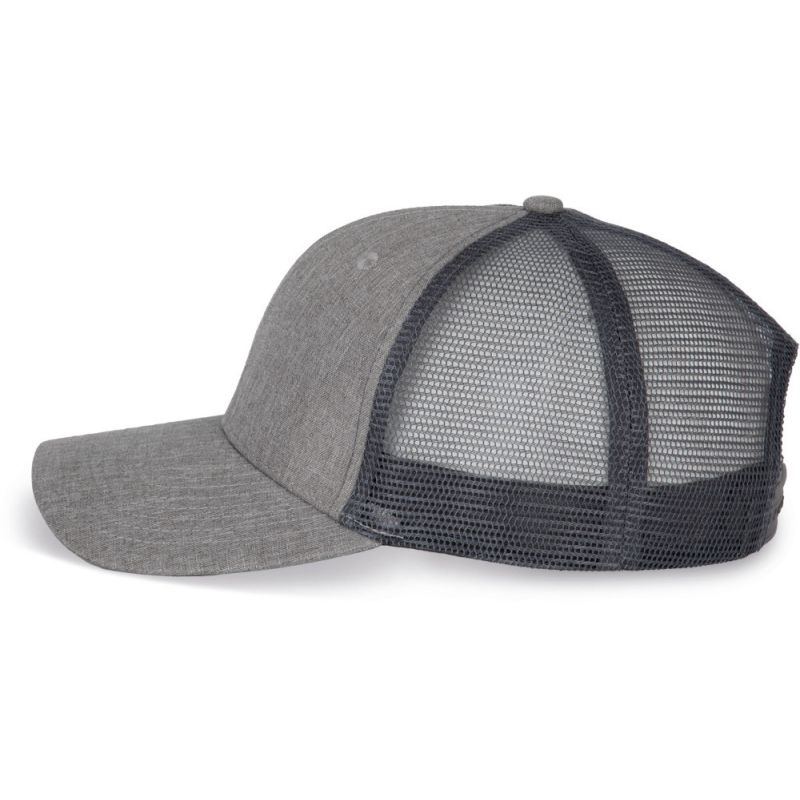 Casquette trucker 6 panneaux polyester recyclé avec fermeture snapback, 145 g/m²