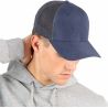 Casquette trucker 6 panneaux polyester recyclé avec fermeture snapback, 145 g/m²