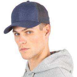 Casquette trucker 6 panneaux polyester recyclé avec fermeture snapback, 145 g/m²