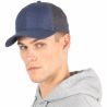 Casquette trucker 6 panneaux polyester recyclé avec fermeture snapback, 145 g/m²