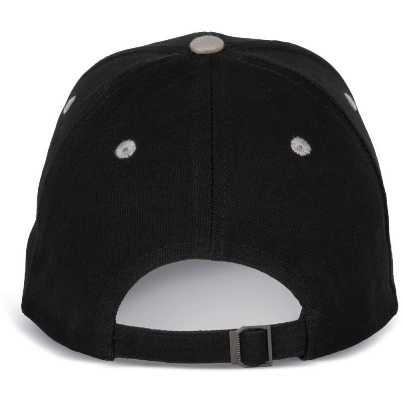 Casquette 6 panneaux en coton réglable par boucle métallique, 260 g/m²