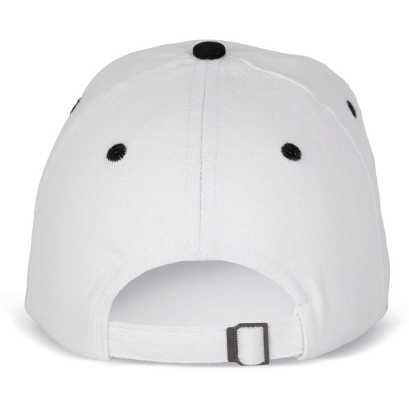 Casquette 6 panneaux en coton réglable par boucle métallique, 260 g/m²