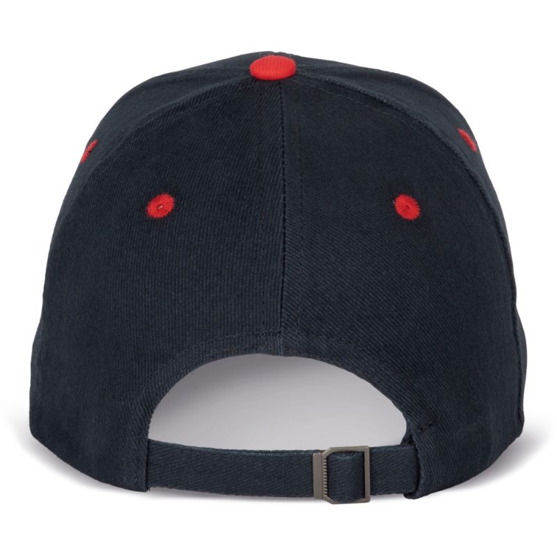 Casquette 6 panneaux en coton réglable par boucle métallique, 260 g/m²