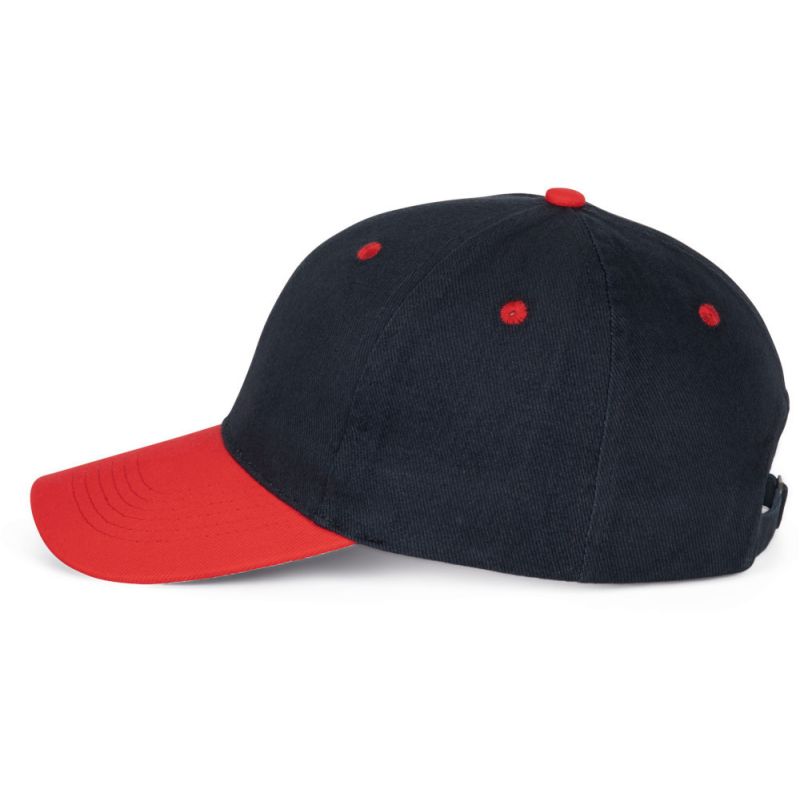 Casquette 6 panneaux en coton réglable par boucle métallique, 260 g/m²