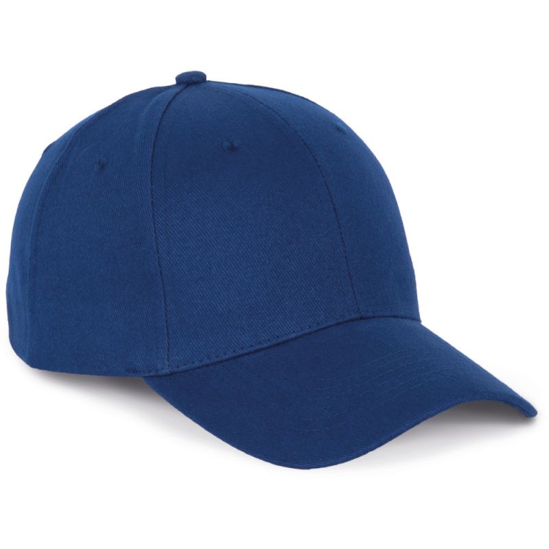 Casquette 6 panneaux en coton réglable par boucle métallique, 260 g/m²