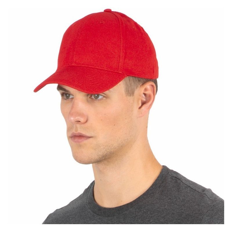 Casquette 6 panneaux en coton réglable par boucle métallique, 260 g/m²