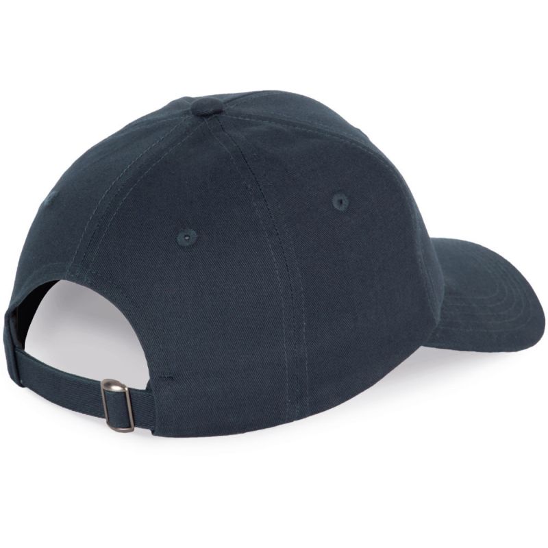 Casquette en coton recyclé 6 panneaux avec boucle métal, 260 g/m²