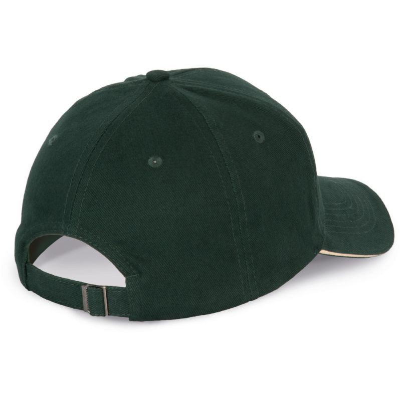 Casquette sandwich contrastée 6 panneaux en coton, 260 g/m²