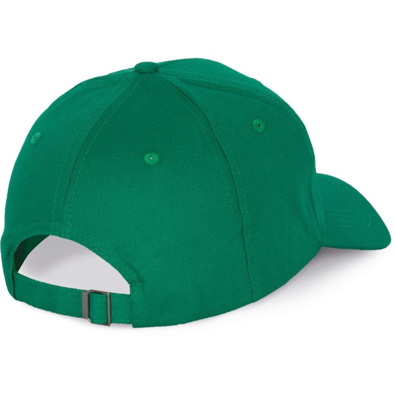 Casquette 6 panneaux en coton, fermeture par boucle métallique, 155 g/m²