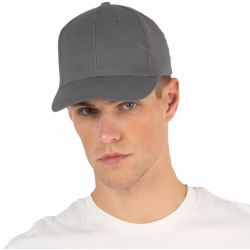 Casquette 6 panneaux en coton réglable par boucle métallique, 180 g/m²