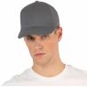 Casquette 6 panneaux en coton réglable par boucle métallique, 180 g/m²