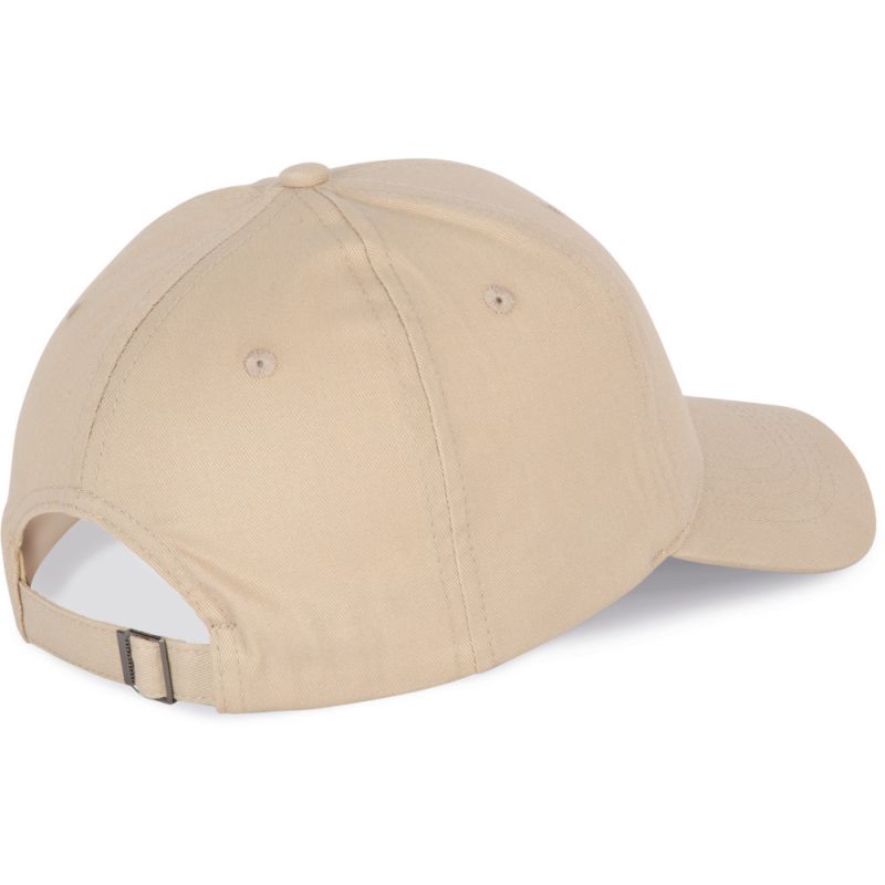 Casquette 6 panneaux en coton réglable par boucle métallique, 180 g/m²