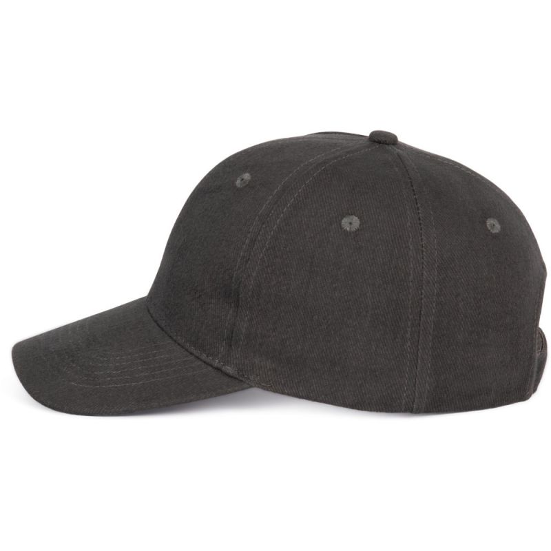 Casquette baseball 6 panneaux en coton brossé épais, 340 g/m²