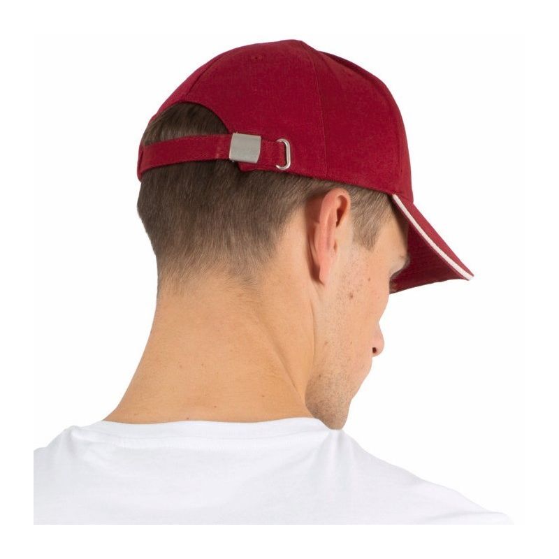 Casquette 6 panneaux contrastée en coton biologique doux, 260 g/m²