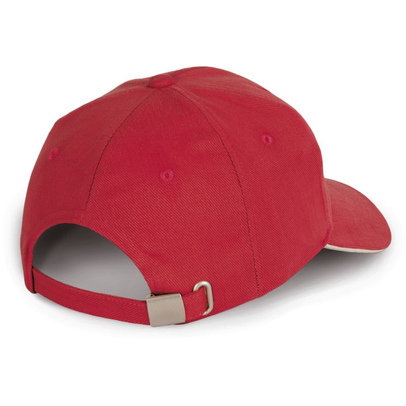 Casquette 6 panneaux contrastée en coton biologique doux, 260 g/m²