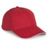 Casquette 6 panneaux contrastée en coton biologique doux, 260 g/m²