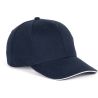 Casquette 6 panneaux en coton épais avec sandwich contrasté, 340 g/m²