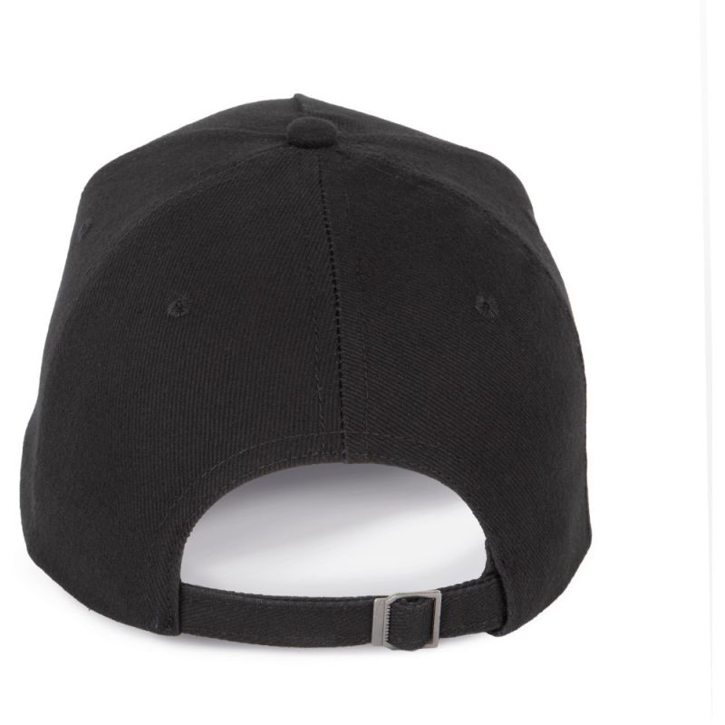 Casquette 5 panneaux en coton réglable par boucle métallique, 260 g/m²