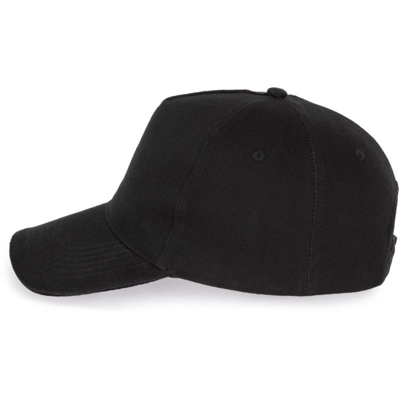 Casquette 5 panneaux en coton réglable par boucle métallique, 260 g/m²