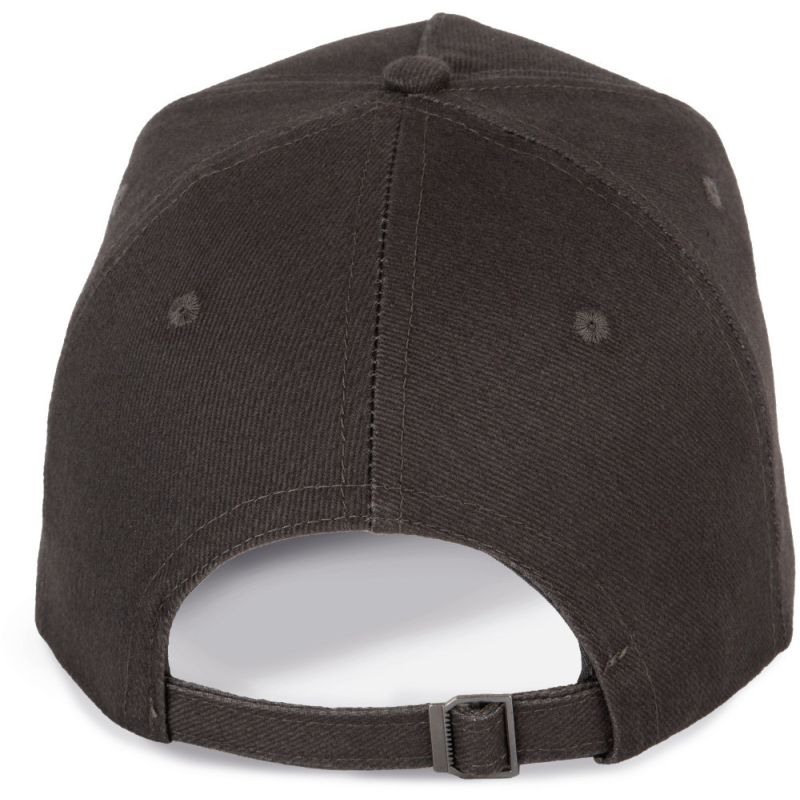 Casquette 5 panneaux en coton réglable par boucle métallique, 260 g/m²