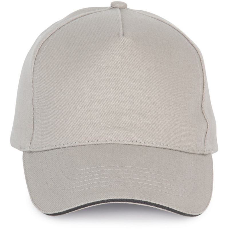 Casquette 5 panneaux en coton réglable par boucle métallique, 260 g/m²