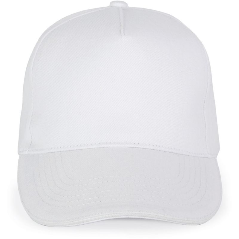 Casquette 5 panneaux en coton réglable par boucle métallique, 260 g/m²