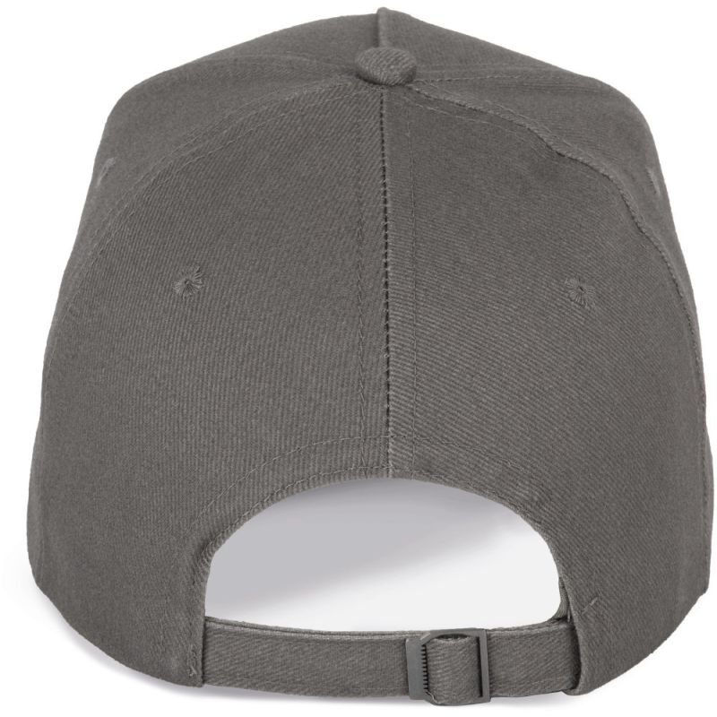 Casquette 5 panneaux en coton réglable par boucle métallique, 260 g/m²