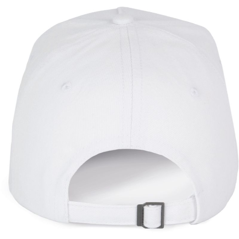 Casquette 5 panneaux en coton réglable par boucle métallique, 260 g/m²