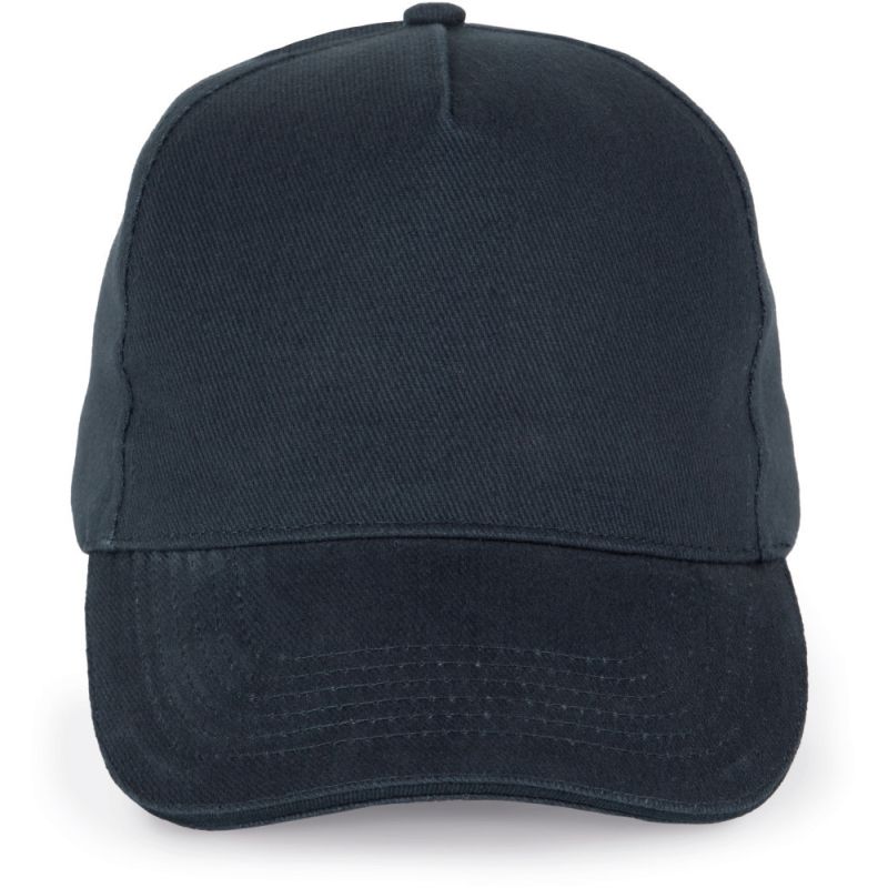 Casquette 5 panneaux en coton réglable par boucle métallique, 260 g/m²