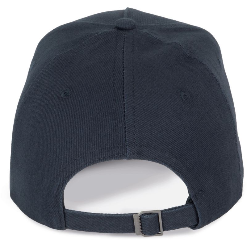 Casquette 5 panneaux en coton réglable par boucle métallique, 260 g/m²