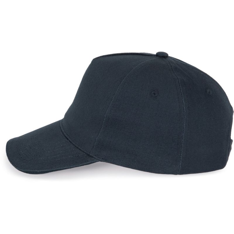 Casquette 5 panneaux en coton réglable par boucle métallique, 260 g/m²