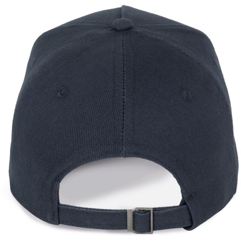 Casquette 5 panneaux en coton réglable par boucle métallique, 260 g/m²