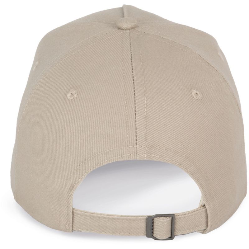 Casquette 5 panneaux en coton réglable par boucle métallique, 260 g/m²