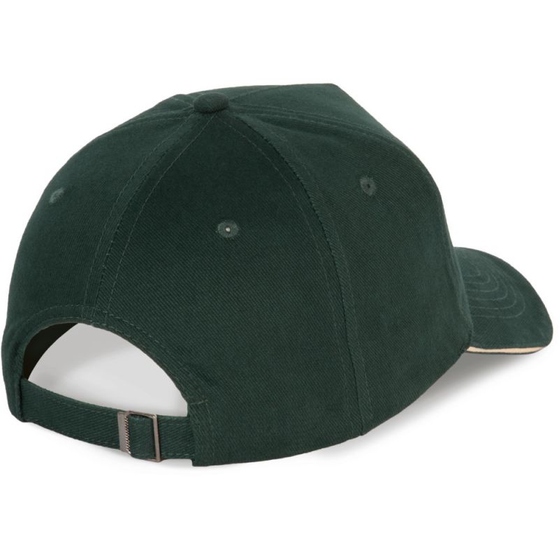 Casquette 5 panneaux en coton réglable par boucle métallique, 260 g/m²